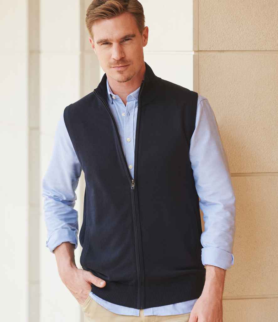 H711 Henbury Sleeveless Zip Through Jumper